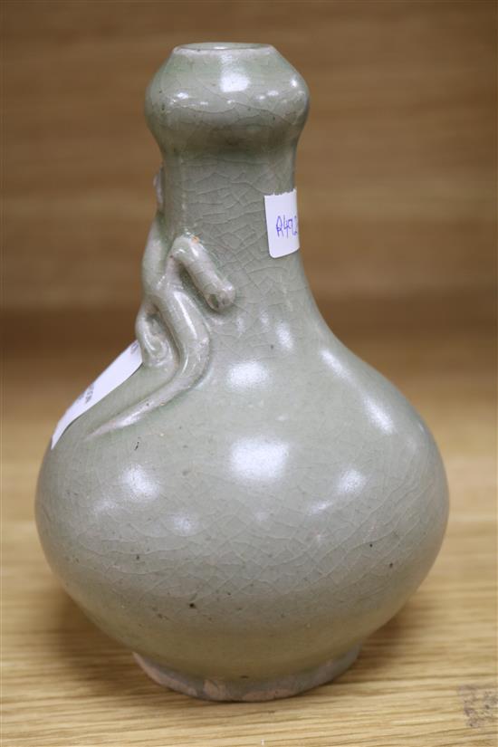 A Chinese celadon bottle vase H.15cm